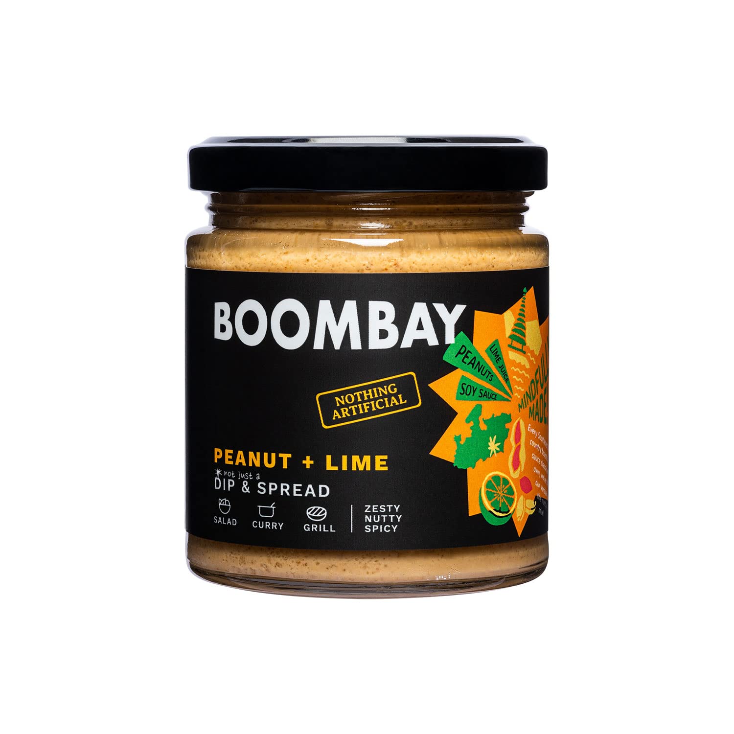 BOOMBAY Peanut + Lime Dip and Spread 190g | Nothing Artificial | No Bad Oils | No Refined Sugars | Plant Based | No Onion or Garlic | Use as a Salad Dressing, Curry Paste, Marinade for Grill, Spread on Bread (B0B7F39S3G) Amazon Price History, Amazon Price Tracker