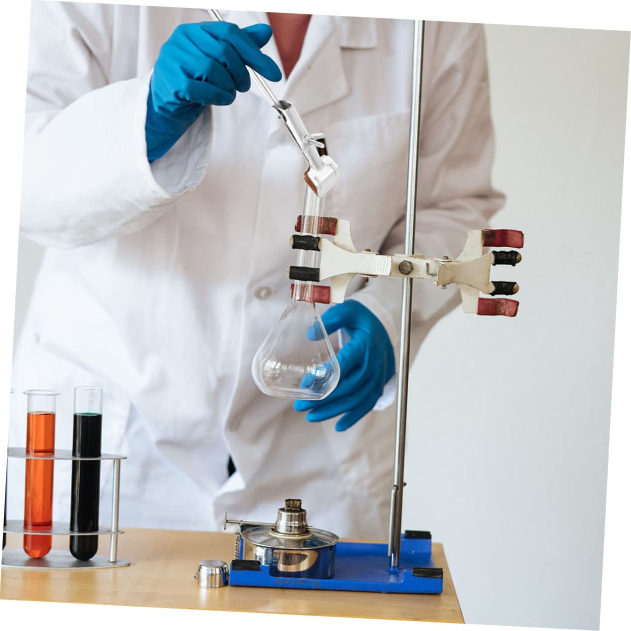 PLAFOPE 2pcs Flask Test Tube Clamp Flask Clip Ring Clamp Equipment Test Tube Holder Clip Pipe Jar Clamps Lab Clamp Holder Flask Clamp Test Tube Holder Clamp Rod Laboratory Supplies Iron