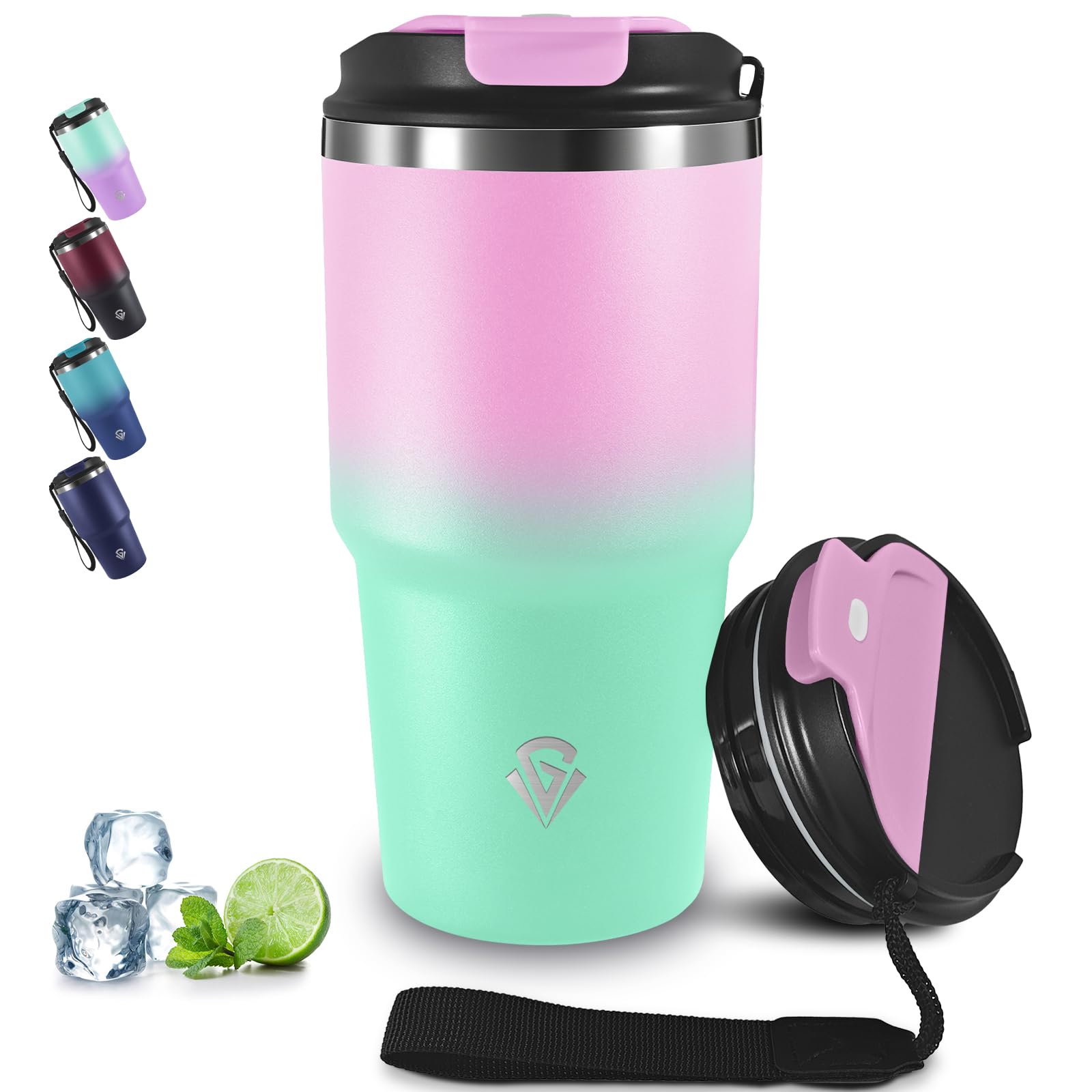 Grsta 20oz Insulated Stainless Steel Vacuum Insulated Coffee Flask, Portable Airtight Coffee Thermos, Thermal Cup for Hot and Cold Drinks, Leak-Proof Thermal Tumbler