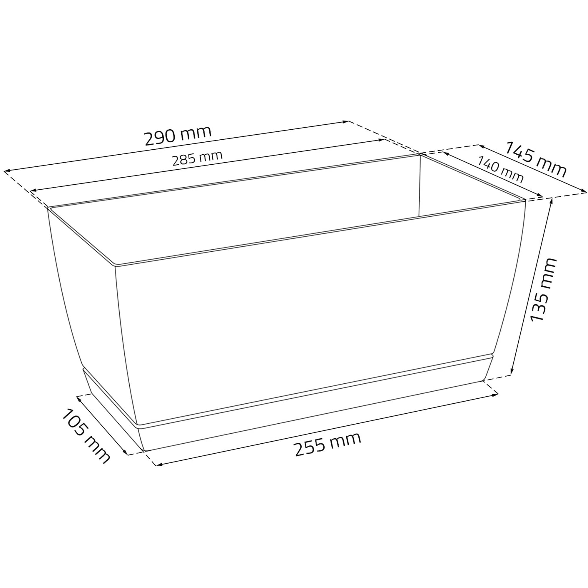 WELL HOME MOBILIARIO & DECORACIÓN 2X Coubi Case P Plastic Planter Color 29 (Long) x 14,2 (Width) x 13,6 (Height) cm, Graphite Grey - Image 2