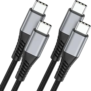 USB C to USB C Cable 6ft, 2-pack Type C to Type C Cable 60W/3A C to C Type Fast Charging Cord Braided USBC to USBC Cable for Samsung Galaxy S22 Ultra S21/S10/A13, Note 20/10, iPad Pro, Pixel 6, Moto G