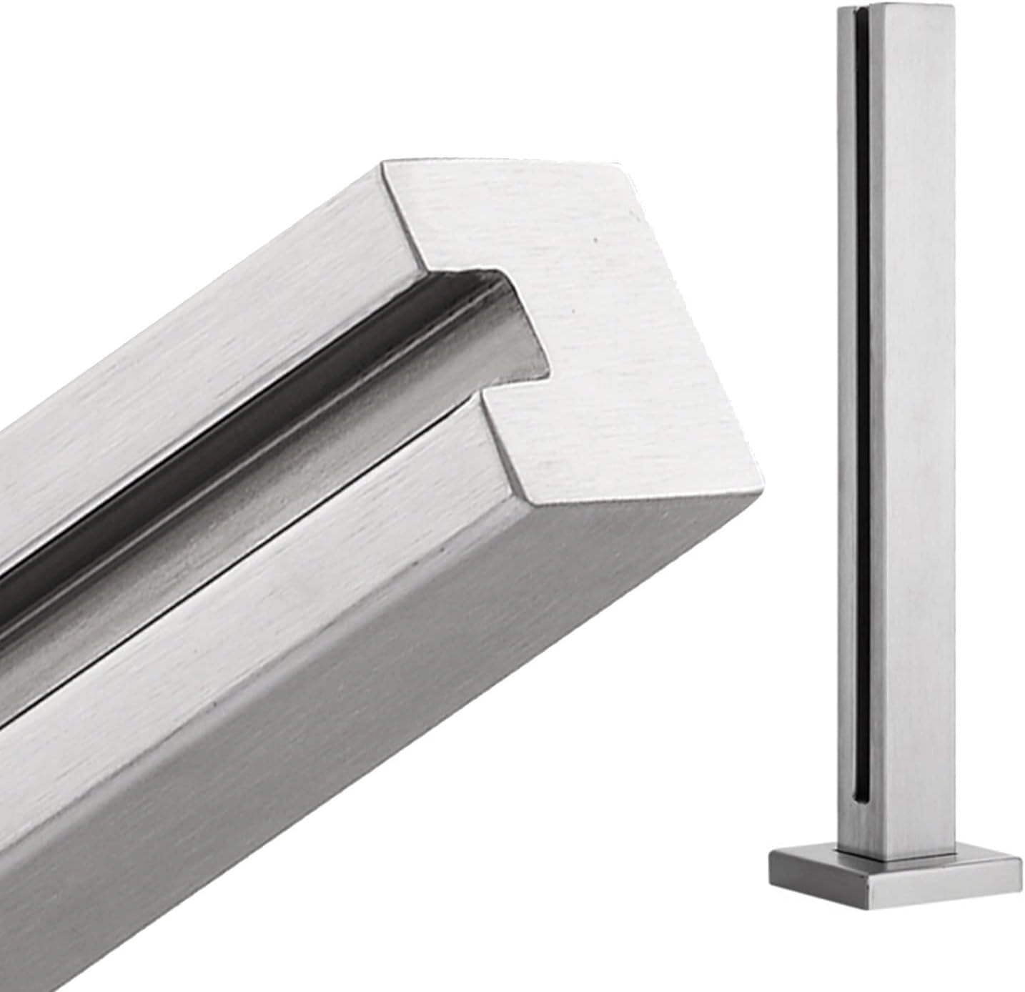 Colonne de garde-corps en verre verticale design minimaliste pour angle 85cm