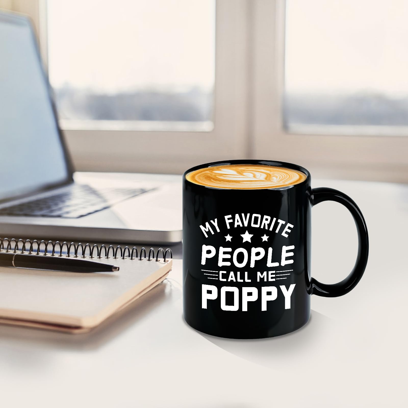 Grandpa Gifts, My Favorite People Call Me Poppy Coffee Mug, Fathers Day Birthday Christmas Gift for Grandpa Dad Grandfather Men Him from Grandkids, 11Oz