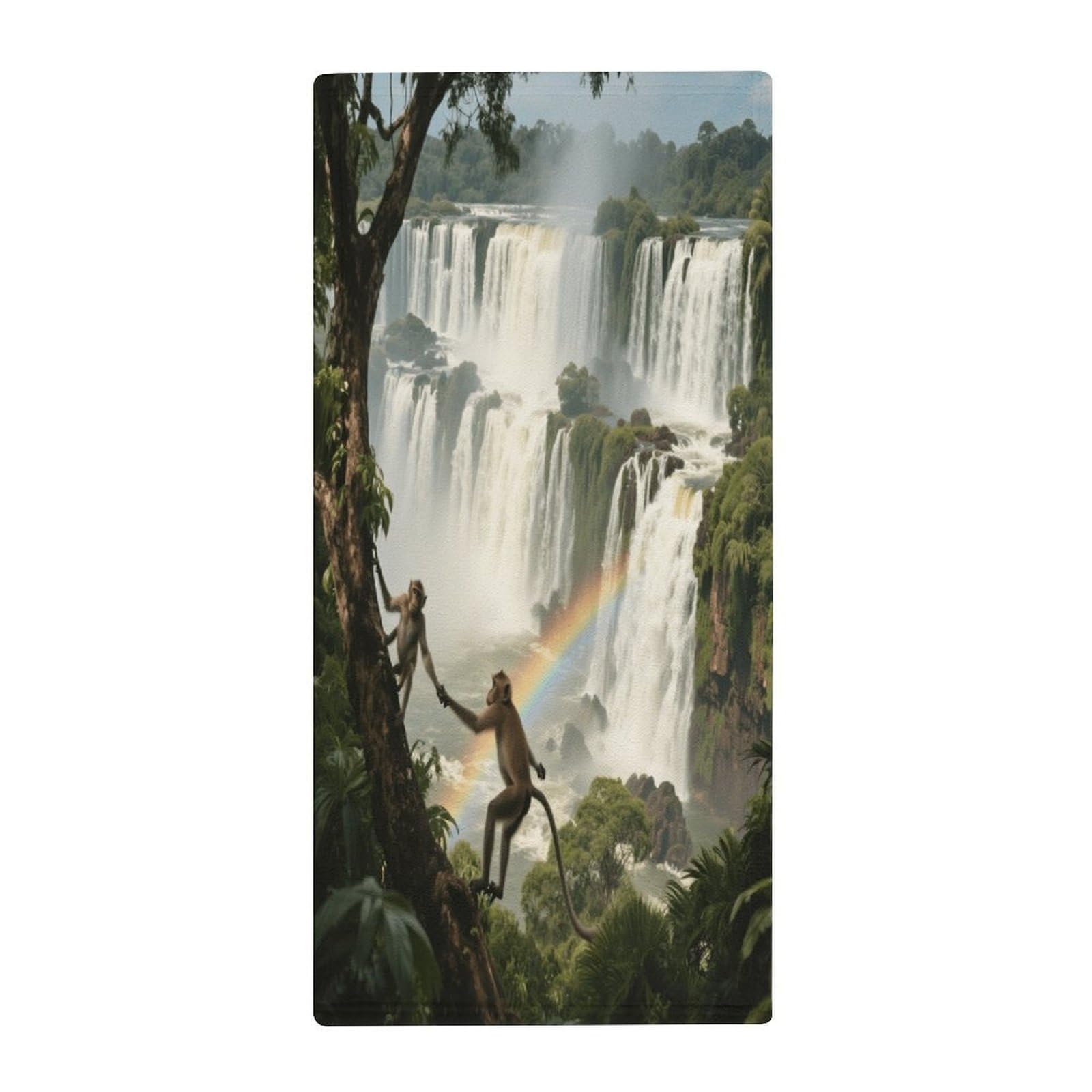 Fekiloot Style Iguazu Falls Rainforest Towels For Bathroom, Bath Towels 13.8 X 28.7 Inch, Hand Towel Multipurpose Use As Bath Fitness, Bathroom, Shower, Sports, Yoga Towel