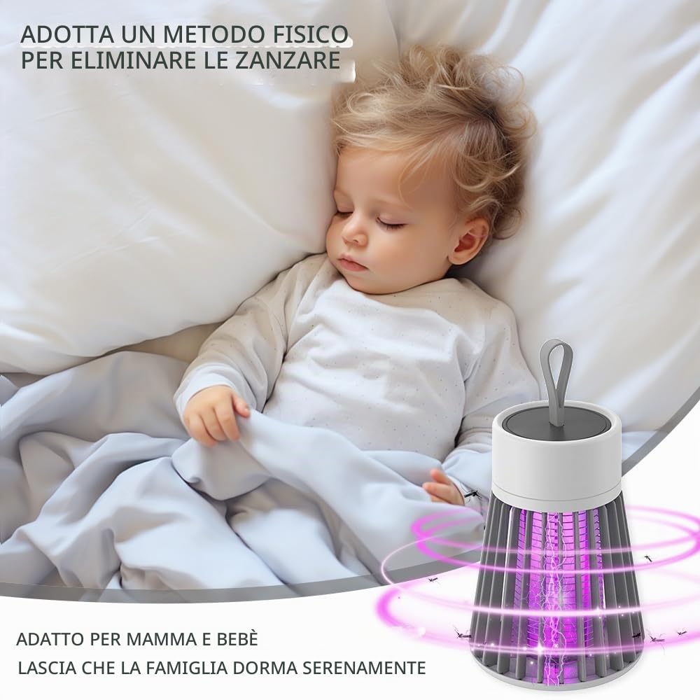 Mozzguard Mosquito Zapper, 2 pezzi 2024, lampada da zanzara, portatile, mozzguard con cavo USB, Mozzy Guard per interni ed esterni, per camera da letto, campeggio, picnic