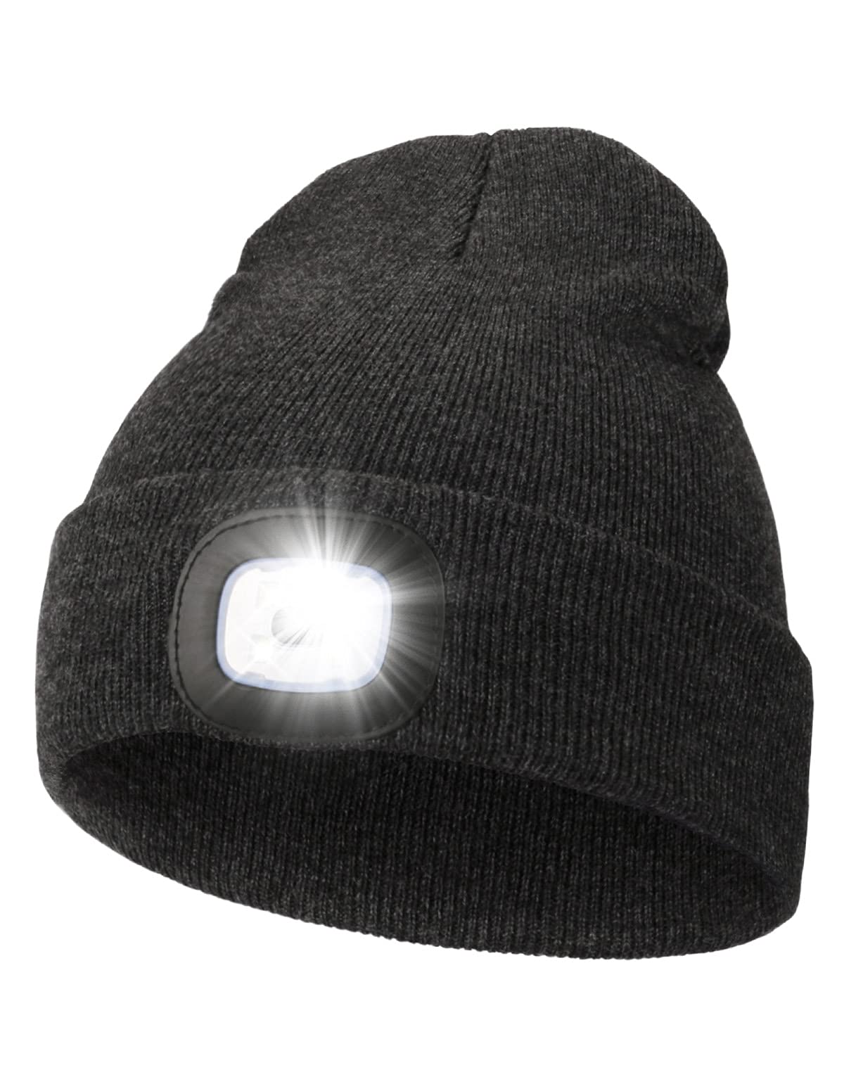 MELASA Unisex Beanie with The Light Hands Free Winter Beanie Gifts for Men