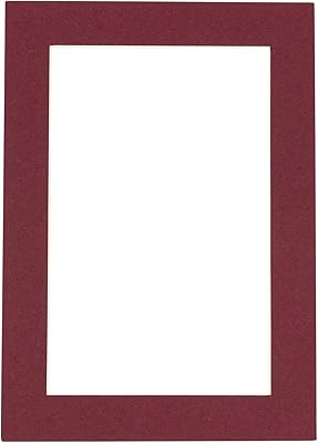 CountryArtHouse Maroon Acid Free 8x10 Picture Frame Mats with White Core Bevel Cut for 6x8 Pictures - Fits 8x10 Frame - One Mat