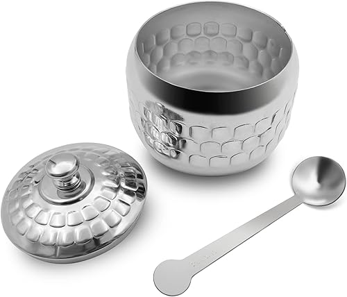 Miniatura 2 de Azucarero de acero inoxidable Tarro de condimento para café, recipiente de especias con tapa y cuchara