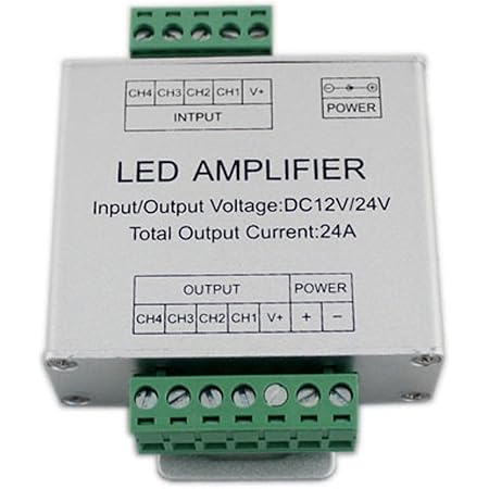 JOYLIT 288W RGBW Amplificateur Signal Répéteur De Données DC 12V/24V 4x6A Pour Bande LED RGBW