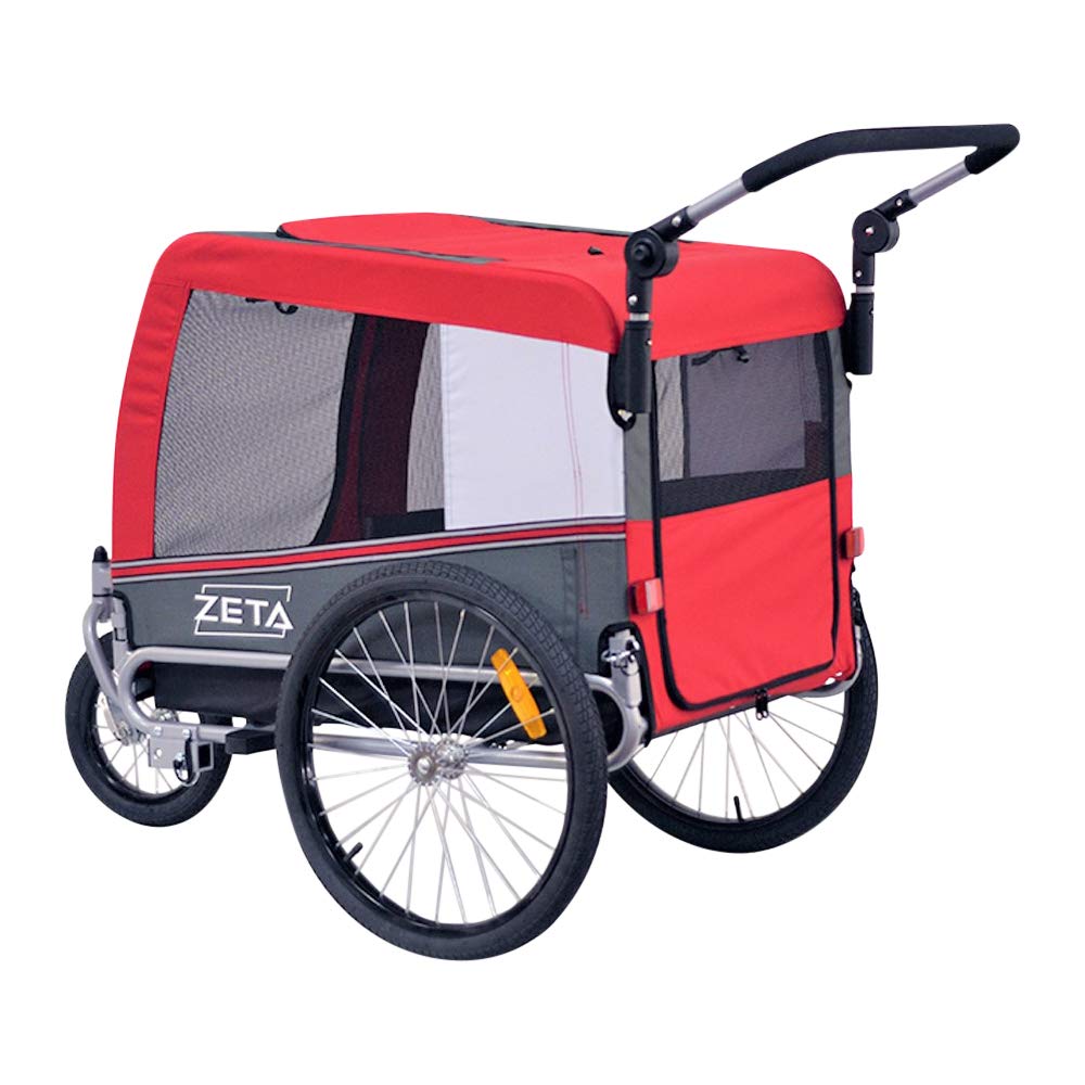 PAPILIOSHOP ZETA: Rimorchio Multifunzionale per Bici, Carrello Passeggino per Trasporto di Cani e Animali, Ideale per Avventure all'Aria Aperta