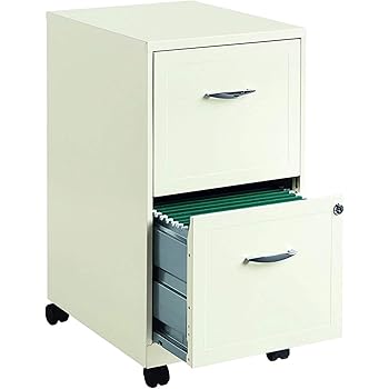 Amazon Com Realspace Soho Vertical Mobile File Cabinet 2 Drawers 26 1 2 H X 14 1 4 W X 18 D Pearl White Item 941321 Furniture Decor