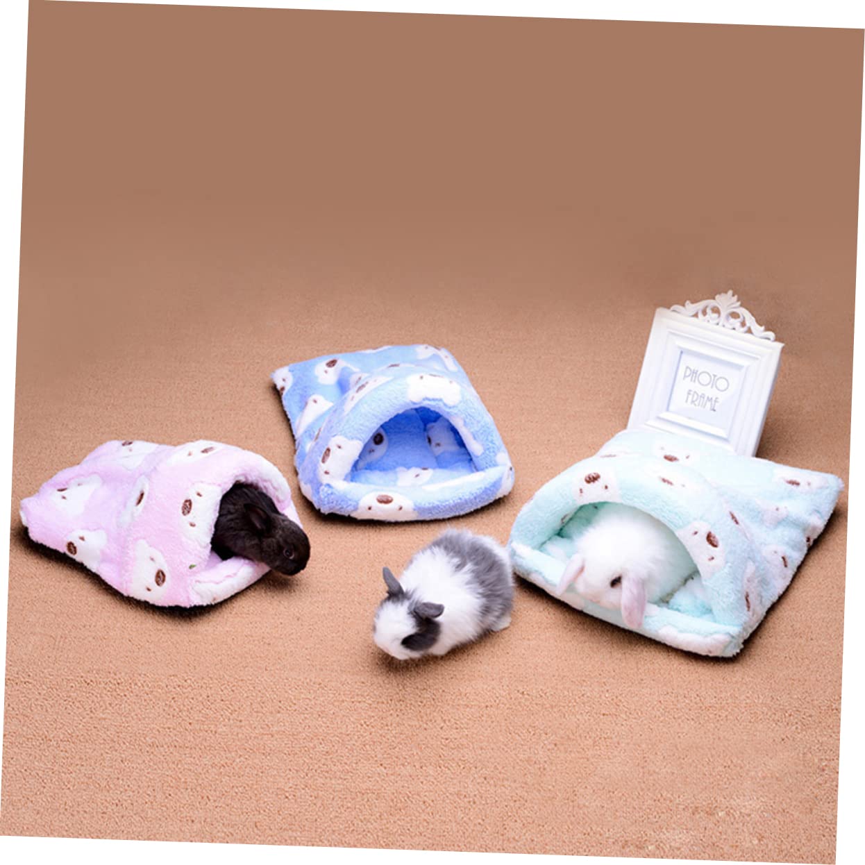 BESPORTBLE 3stücke Hamster Schlafsack Aus Fleece Kuscheliges Bett Für Meerschweinchen Chinchillas Und Andere Kleintiere Winterwärme Abnehmbar Klein