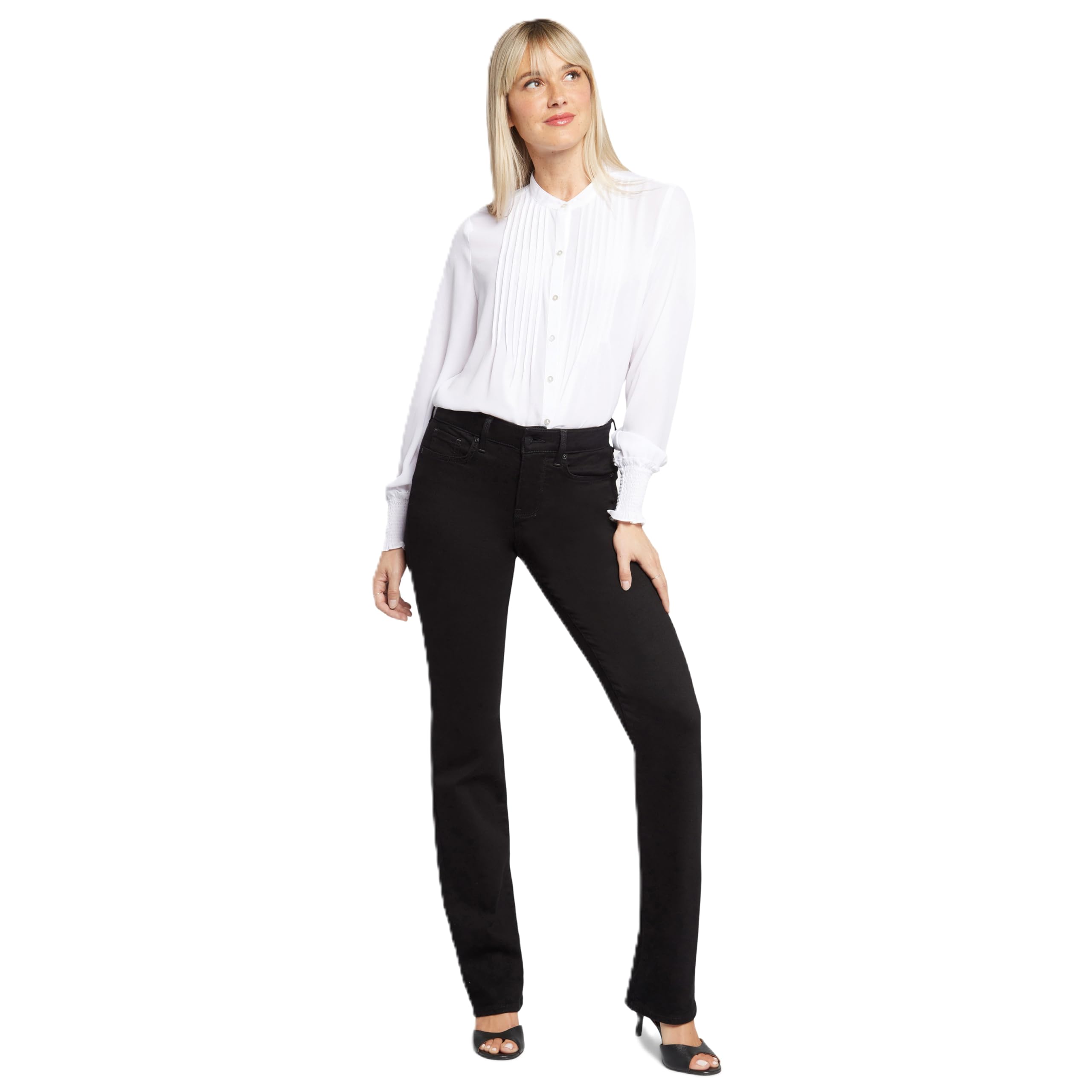 NYDJ womens Marilyn Straight Denim jeans, Black Bdm, 12 US