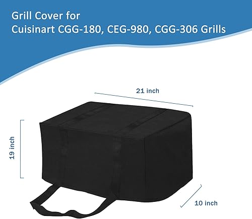 Miniatura 2 de Funda portátil de 21 pulgadas para parrilla Cuisinart VersaStand CGG-180, CEG-980, Cuisinart CGG-306, parrillas Cuisinart CGG-306, resistente al