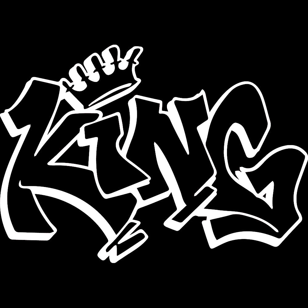 Transparent Decal Stickers of King Graffiti (White) Premium Waterproof Vinyl Decal Stickers for Laptop Phone Accessory Helmet Car Window Mug Tuber Cup