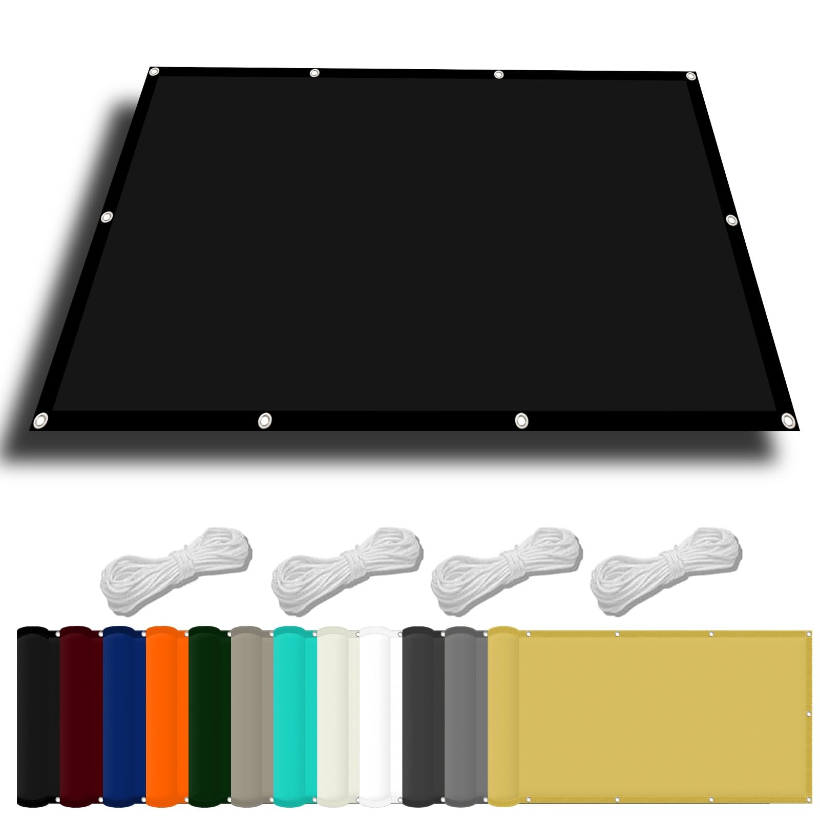 Sonnensegel Rechteckig 4.5x6.5m – Wasserdicht, 98% UV-Schutz, Mit Befestigungs-Kit