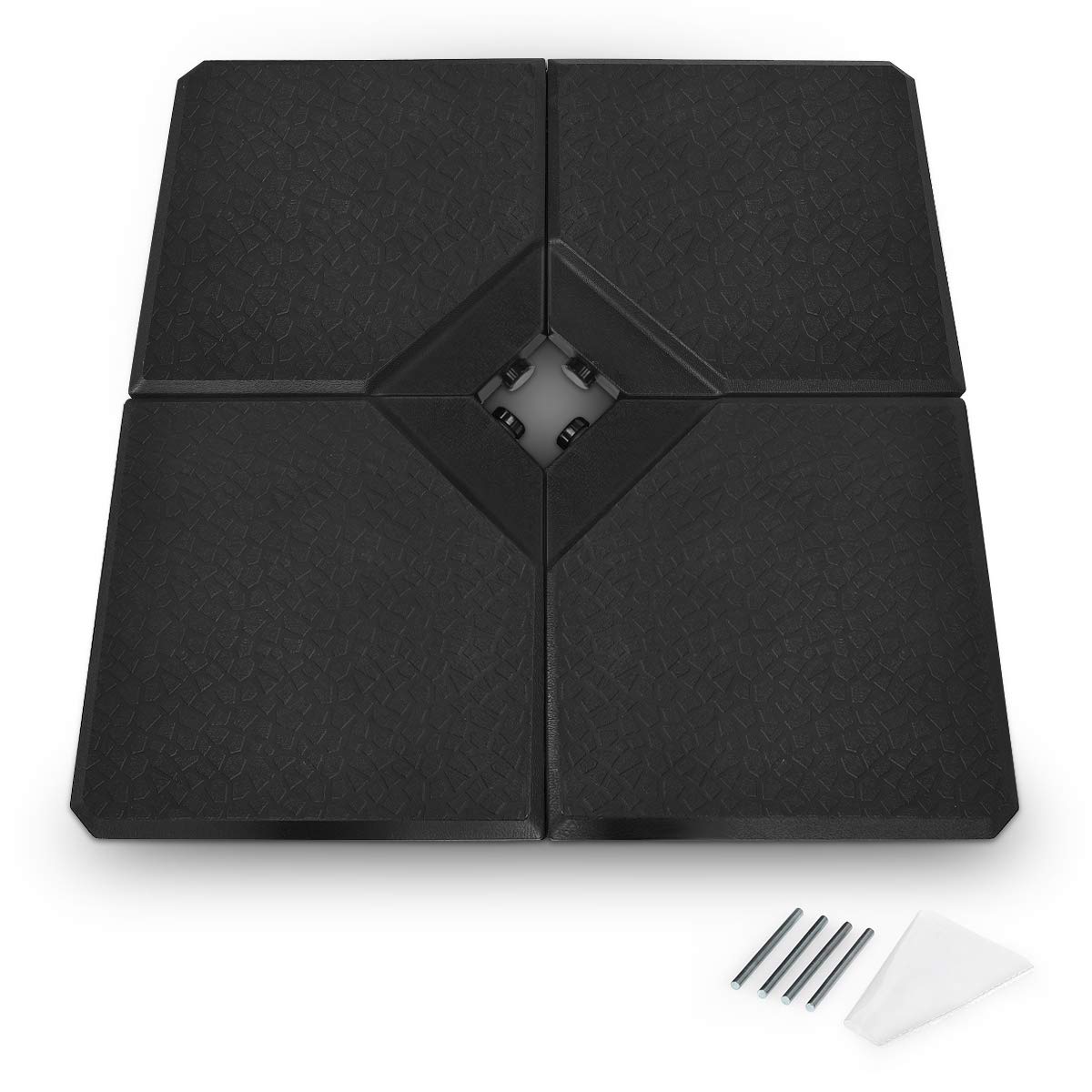 HAPPYGRILL Patio Umbrella Base Weight Stand Cantilever Offset Umbrella Base Plate Set Sand Filled Umbrella Base Weights 220lbs