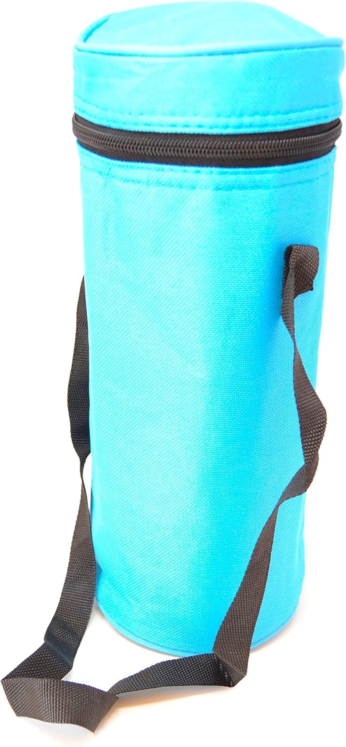 HIDALGO Sacchetti termici per bottiglie con cinghia, 1,5-2 litri, confezione da 2, blu e rosa 2 l, Azzuro e rosa, Casual