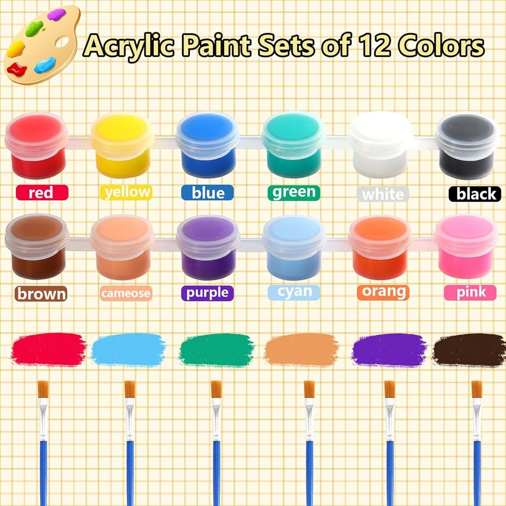 Set di 720 Mini Colori Acrilici, Strisce di Colori Acrilici per Bambini e Adulti, Set di Colori per Bambini per per Feste In Casa, Set 1