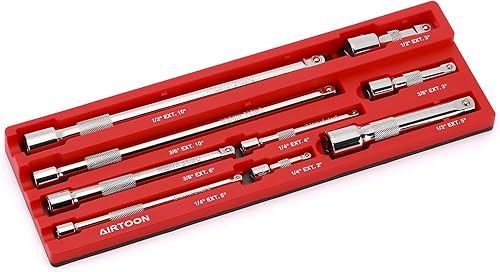 AIRTOON Soporte magnético de barra de extensión de 9 piezas, organizador de barra de extensión magnética, plástico ABS, 14", 38", 12" Drive,