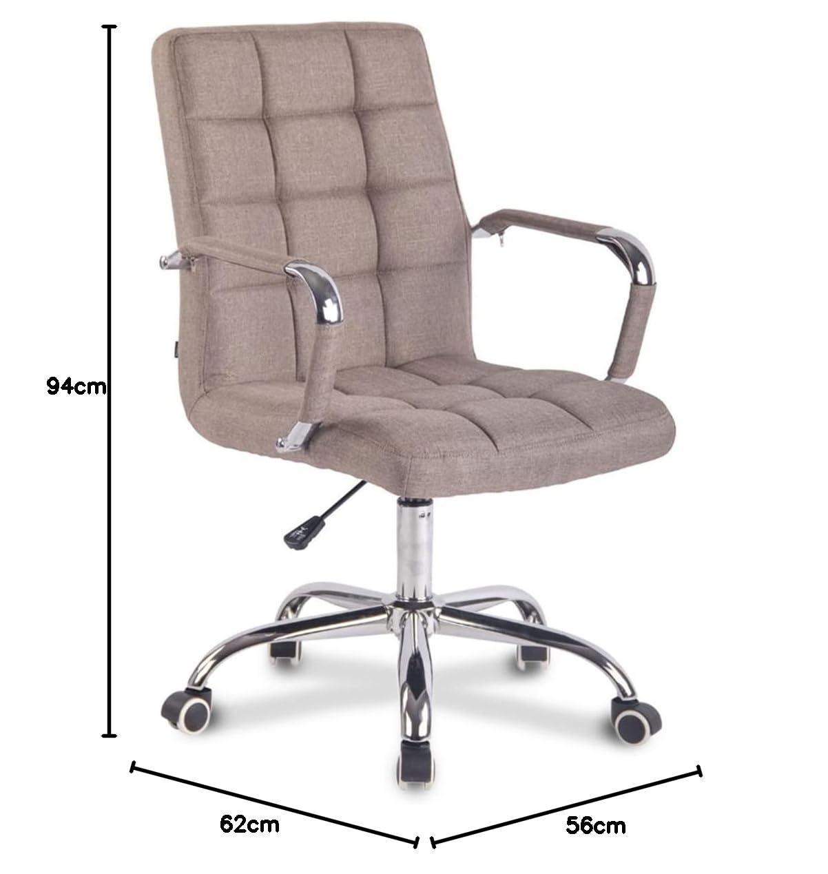 CLP Fauteuil de Bureau Deli Tissu - Chaise de Bureau Réglable en Hauteur et Pivotante - Dossier Haut et Accoudoir - Couleur :, Couleur:Taupe
