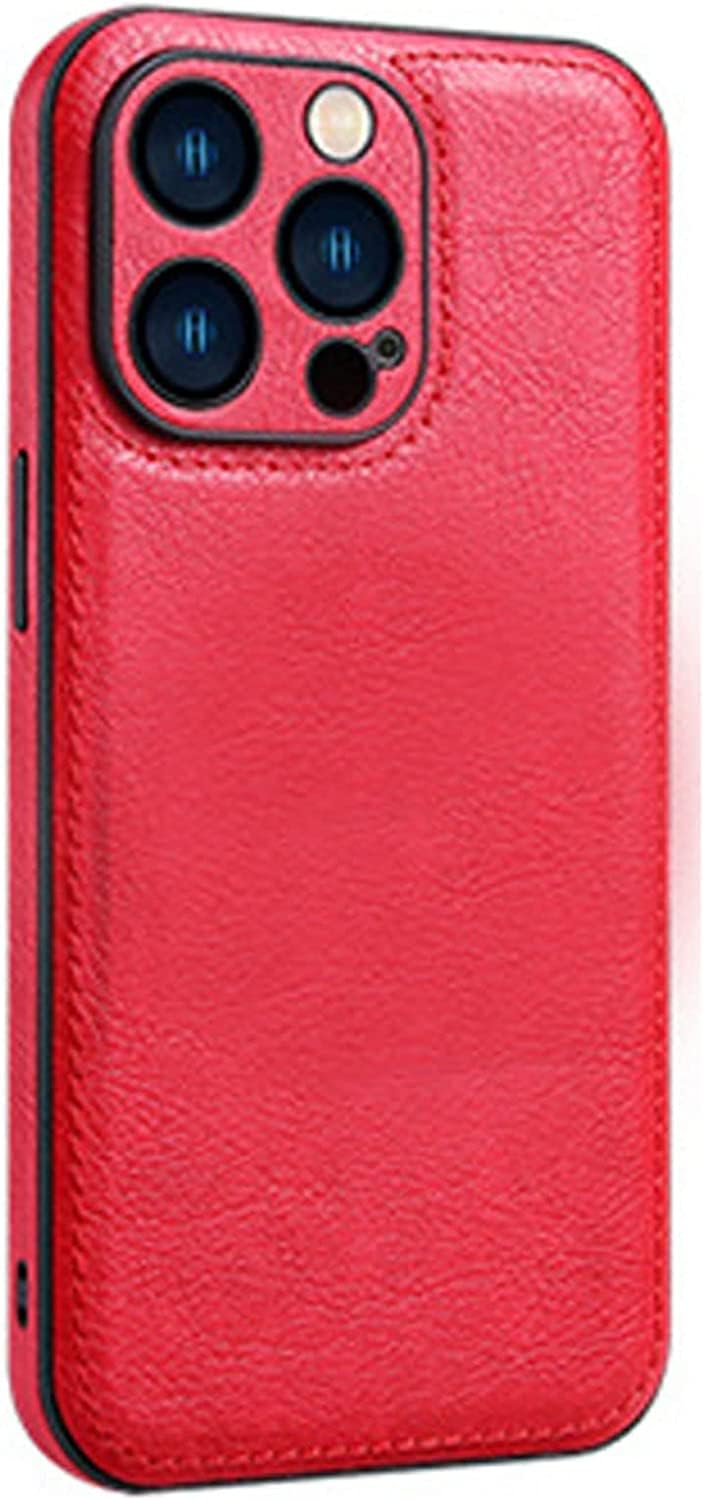 Coque de téléphone en cuir iPhone 14 Plus rouge étui de protection mince - 7