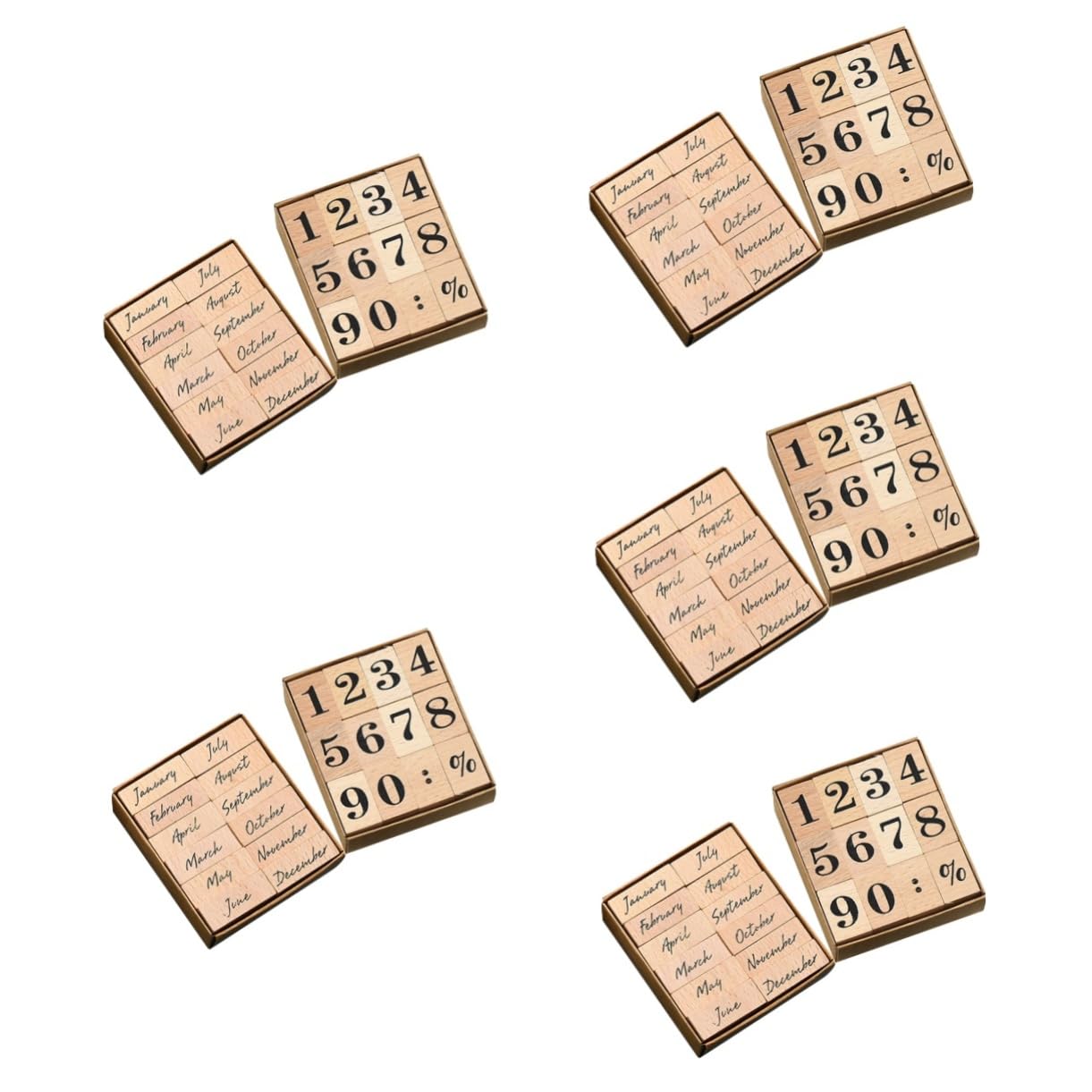 DOITOOL 5 Set Timbro Con Sigillo In Legno Timbro Per Etichette Forever Crafts Con Alfabeto Con Multiuso Per Diario pezzi * 5