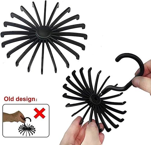 Miniatura 5 de BigOtters 4 piezas de colgadores de bufandas giratorios de 360 grados ajustables para cinturón de corbata, soporte para colgar ganchos de