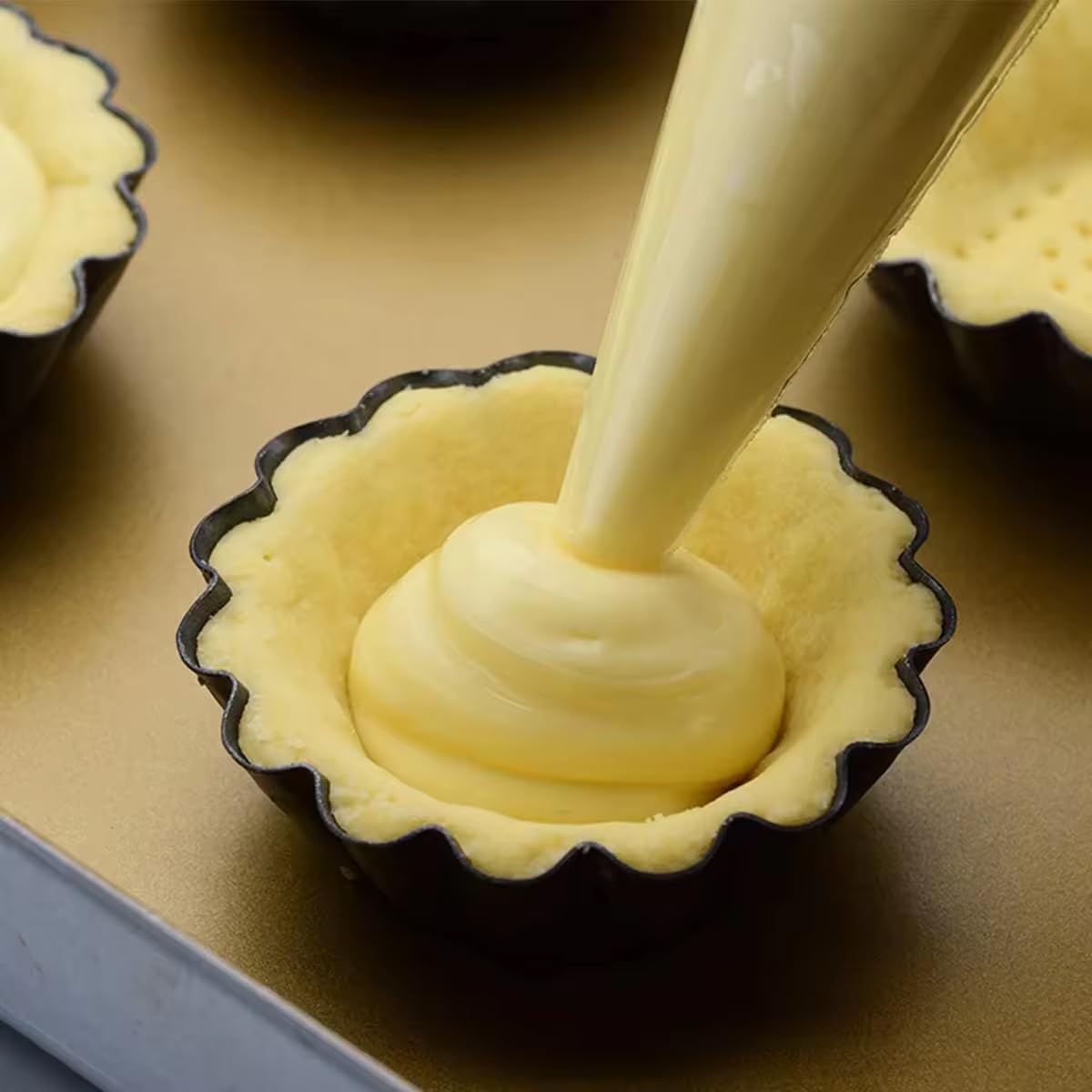 Moule à Flan - Moules à Pudding/Cupcake et Muffins - Tartelette en Acier au Carbone - Moule Mini Cake et Muffin - Lot de 6-13,5 cm