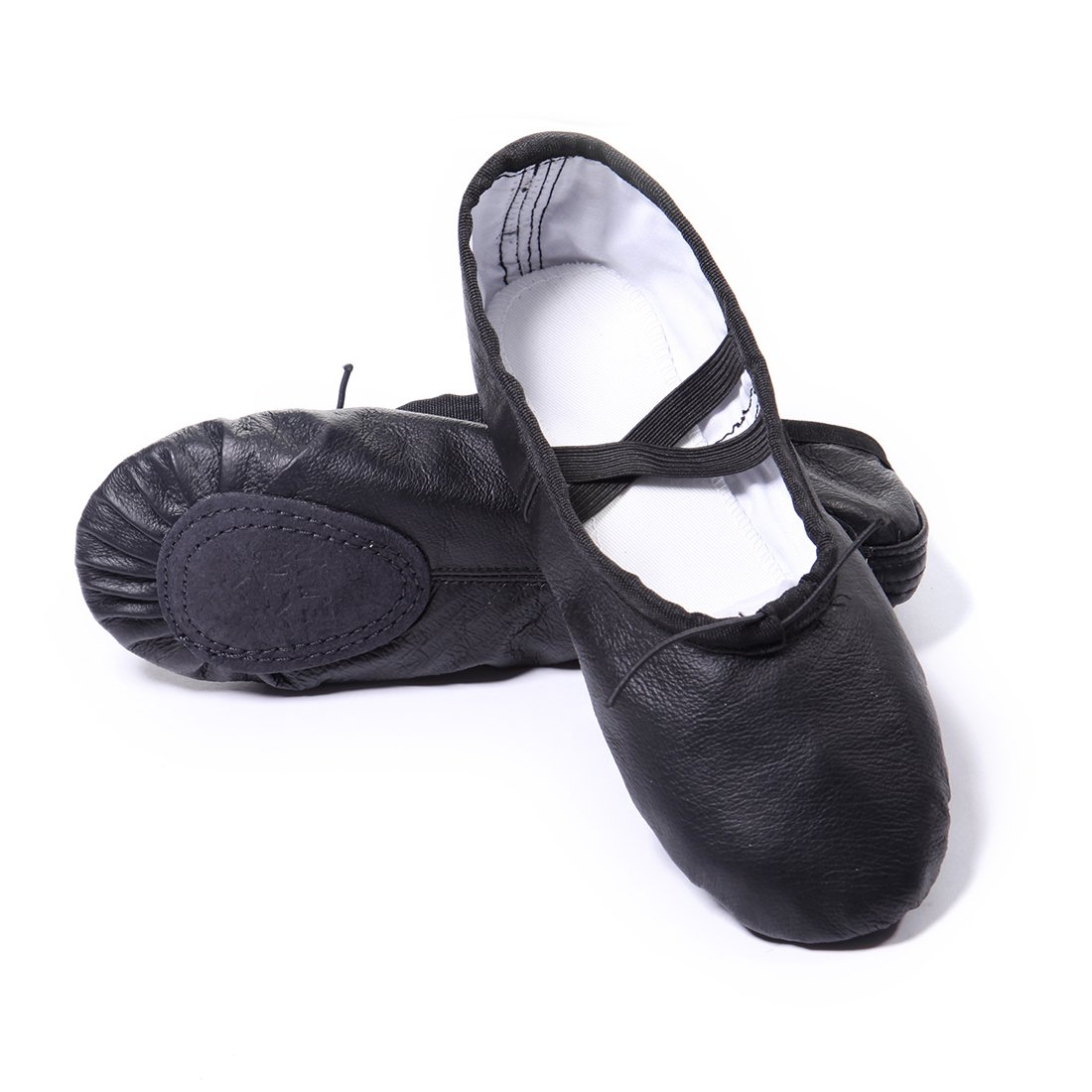 DoGeekBlack Ballet Shoes Women Men Leather Ballet Pumps Dance Gymnastic Ballerina Shoes for Adults and Children