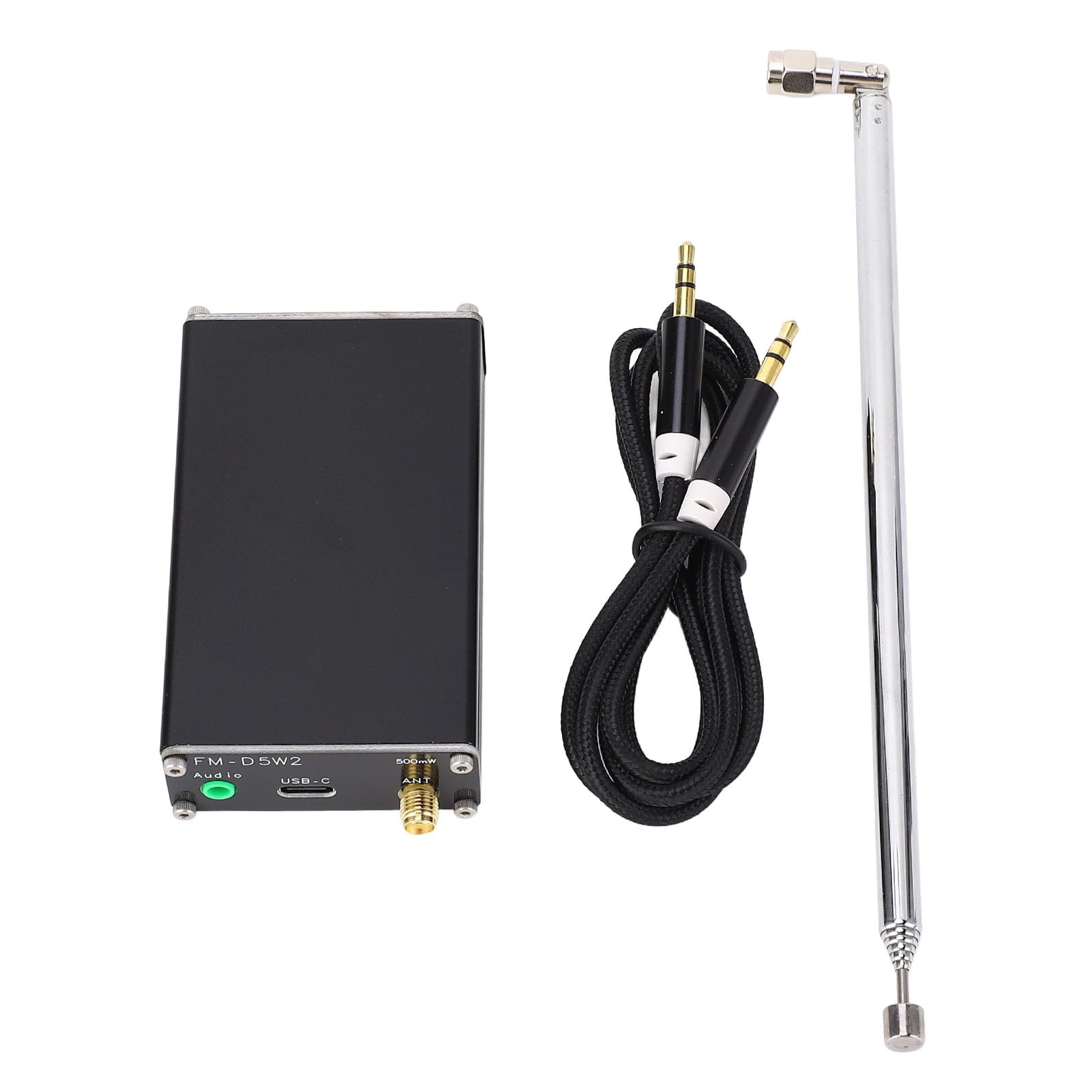 Émetteur FM, Mini Station de Radio Stéréo, émetteur de Diffusion FM, Stéréo 320 Fréquences 0,5 W, Portée de 2 Km, Réglable 76-108 MHz avec Fonction de Mémoire, pour