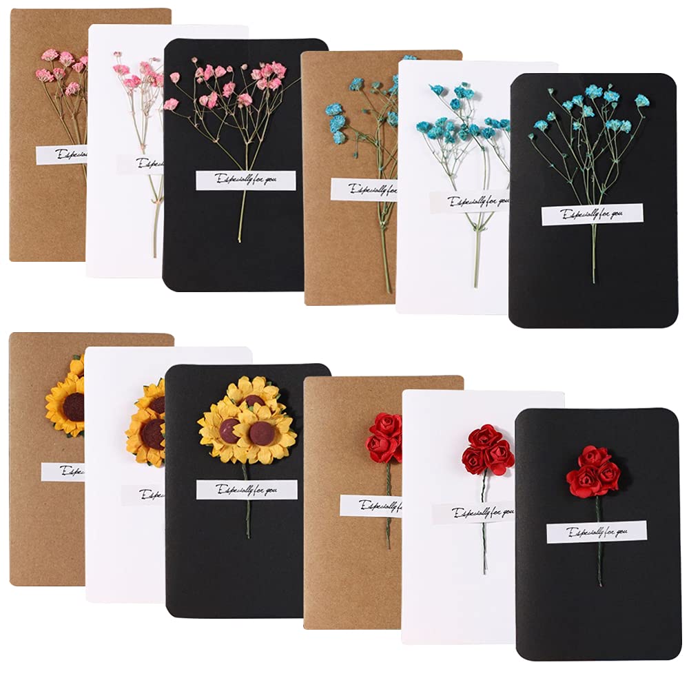 Tarjeta De Felicitación De Invitación De Flores Secas Retro Con Sobre,  Papel Kraft Artesanal, Sobre De, image size:1000x1000