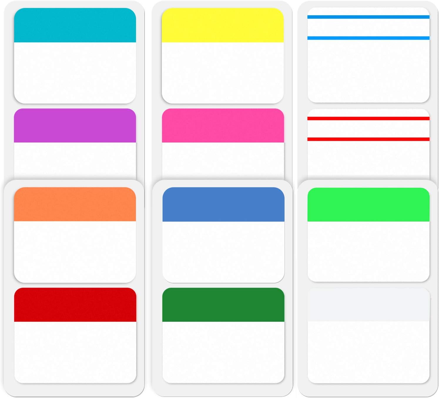ExcelFu 240 Pieces 2 inch Index Tabs Flag Dispensers Sticky Page Markers Colored Tape for Binders, Books, Notebooks and File Folders