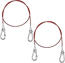 2 PCS Trailer Breakaway Cable, Caravan Breakaway Cable, 1 Metre Trailer Safety Cable with 2 Carabiners, Red Breakaway Cable for All Common Braked Trailers