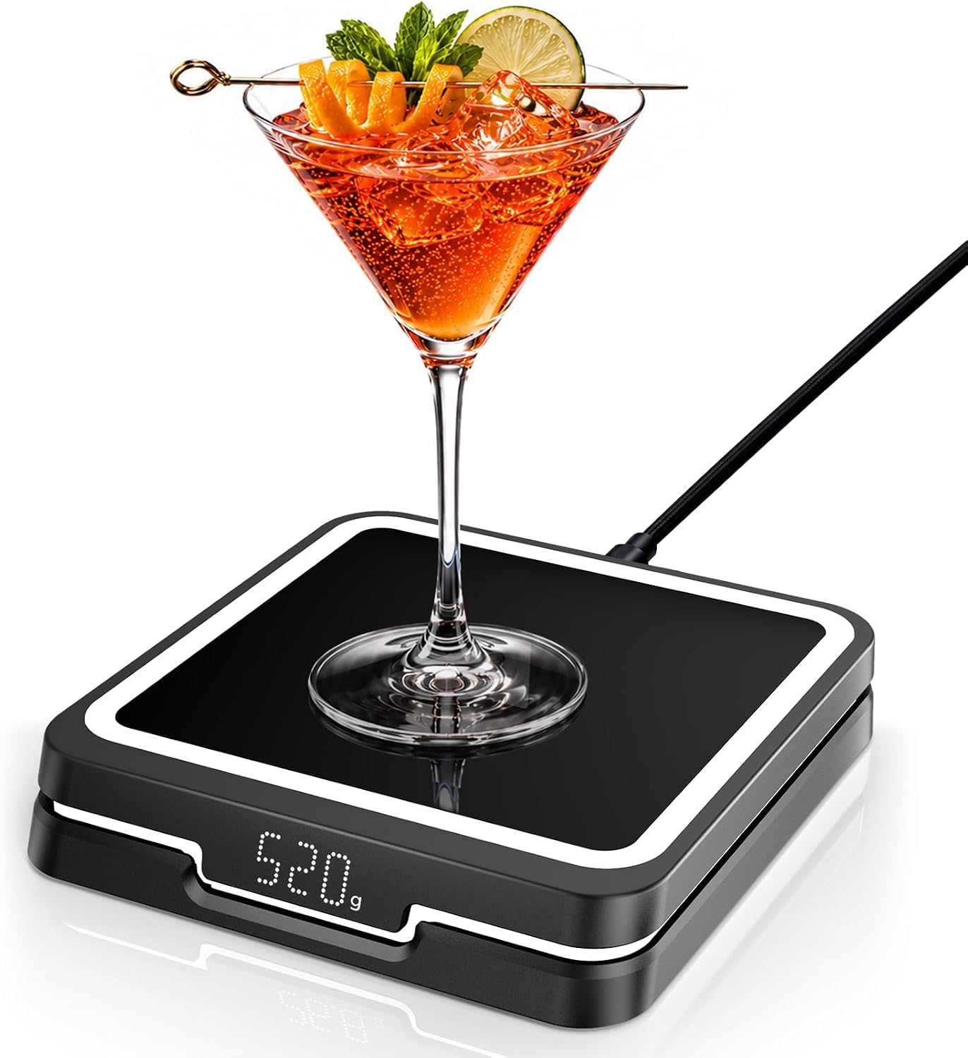 Kiddush Cups&amp;Sets KAVAZ Smart Cocktail Maker with LED Pour Guidance, Black