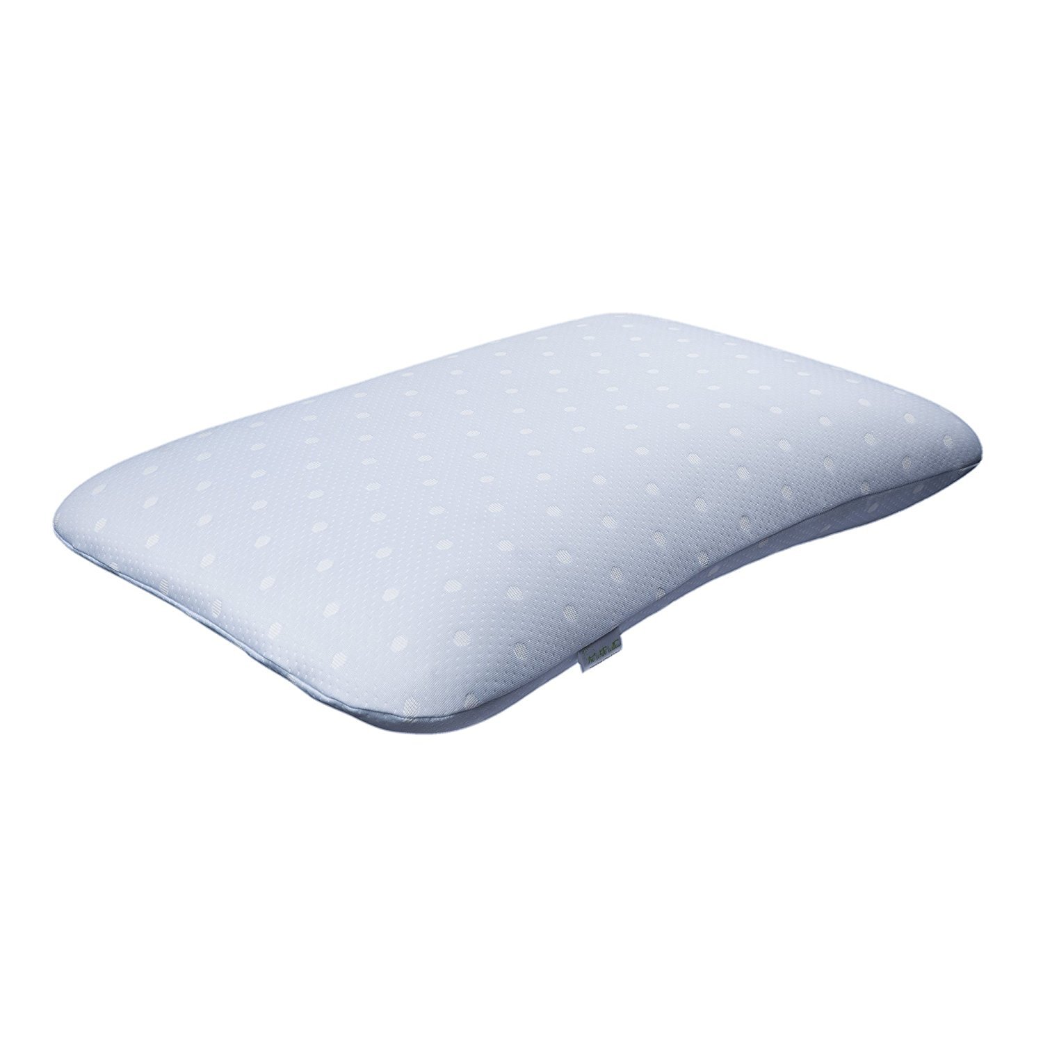 The White Willow 2 Pieces Signature Dual-Sided Reversible Ventilated Comfort Gel Infused Ventilated Memory Foam Pillow with Polka Dots Design Cover- 23" L x 15.5" W x 5" H