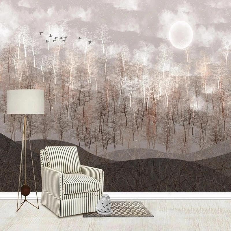 Papier peint mural 3D bois mort créez une ambiance chaleureuse dans votre salon