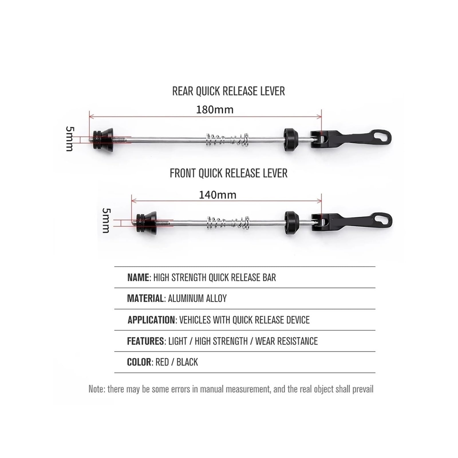 Amazon.com: JHLXYXMY Bicycle Quick Release Bolt Hub Skewers Lever