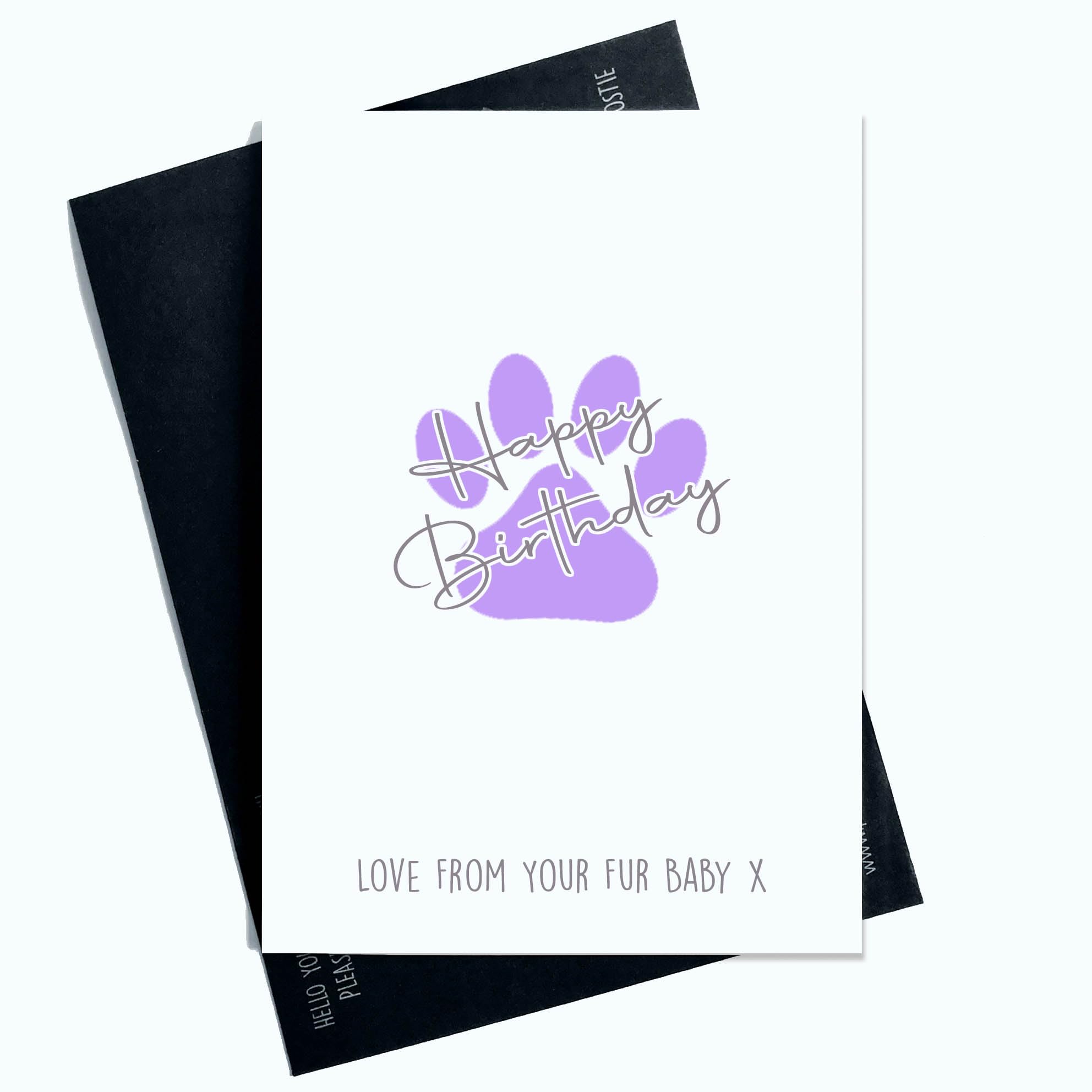 Peachy Antics Happy Birthday From the Dog To Dog Mum Happy Birthday Love From Your Fur Baby Purple Paw Print For Dog Mum AP90