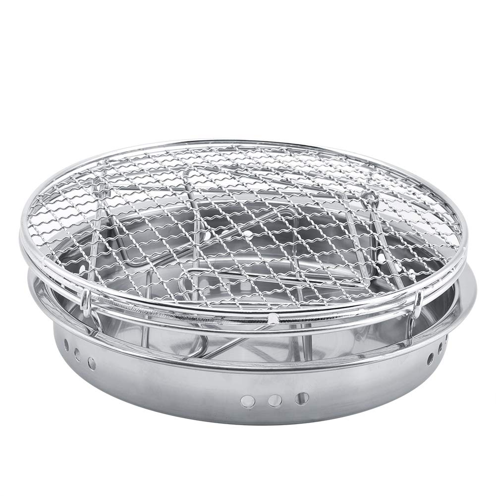 Przenośny grill ze stali nierdzewnej okrągła kuchenka kempingowa do gotowania na świeżym powietrzu / patio / nic mini składany grill z torbą do przenoszenia dla łatwej podróży