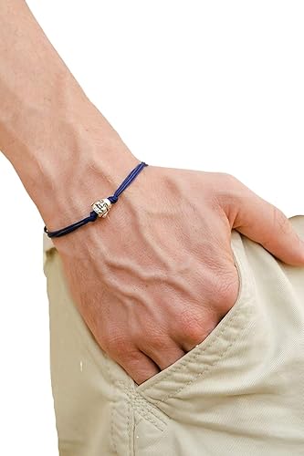 Miniatura 1 de Buddha bracelet, men's bracelet with silver smiling buddha charm, Hindu, blue cord, bracelet for men, gift for him, yoga bracelet, spiritual