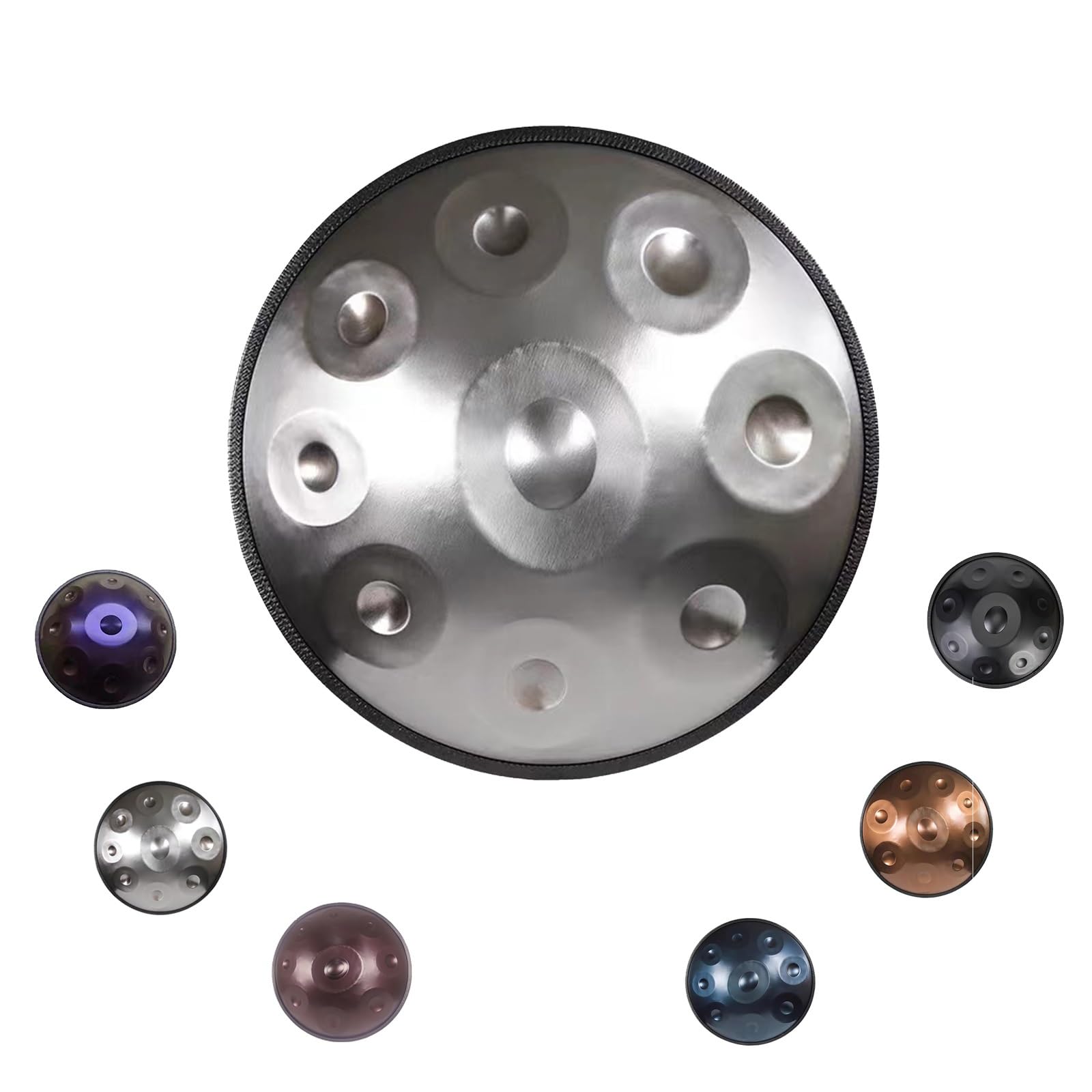 Tambor de mano para meditación y yoga, 22 pulgadas, 9 notas, instrumento profesional de acero hecho a mano en re menor para curación de sonido, 432 Hz/440 Hz