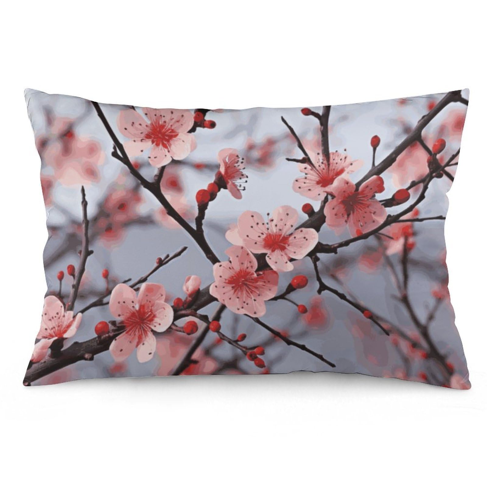 NTVOWPZO 2 Pack Decoration Throw Pillow Covers 16 "x24 Pillowcases Covers Delicate Cherry Blossoms Pillowcases Modern Farmhouse Home Decor Sofa Cushions Covers for Couch Bed Living Room
