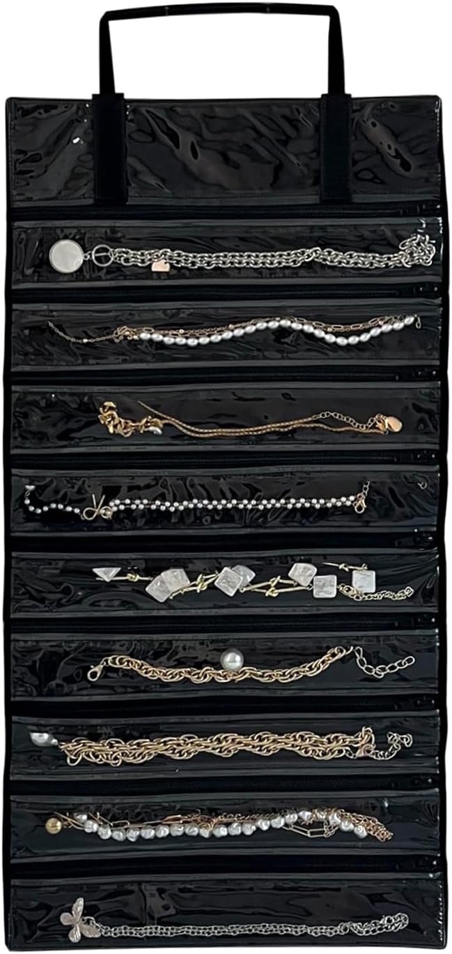 Becko Jewelry Organizer Roll Travel Jewel Bag case for