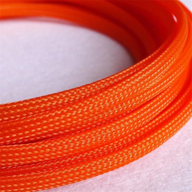 5/20/50/200 Meters Orange- 6mm Pet Expandable Sleeving High Density Sheathing Plaited Cable Sleeves - Cable Sleeves - - (Color: 50m Orange)