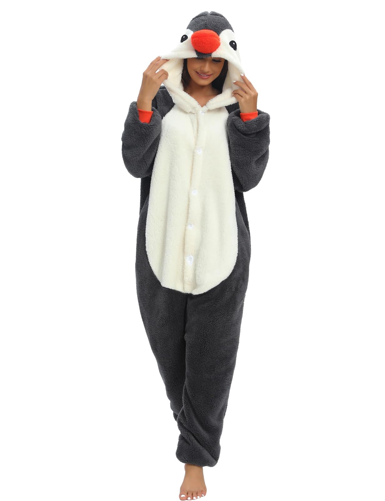 LATH.PIN Pijama tipo mameluco de animal para adultos, unisex, de una pieza, disfraz de Halloween, cosplay, ropa de dormir para mujeres y hombres