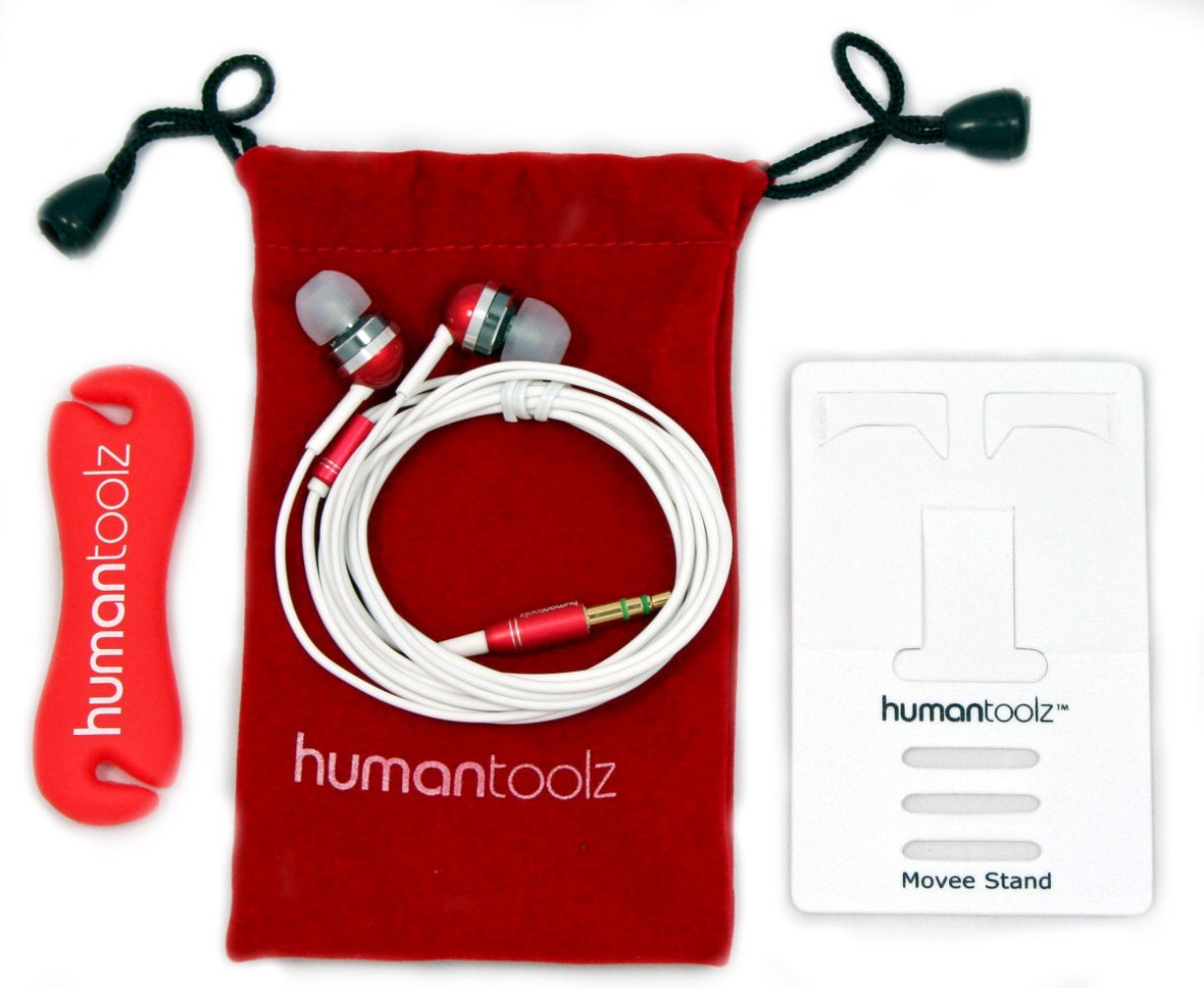 Human Toolz Sound Budz XST In-Ear Sound Isolating Headphones with Mic Bundle (Red)