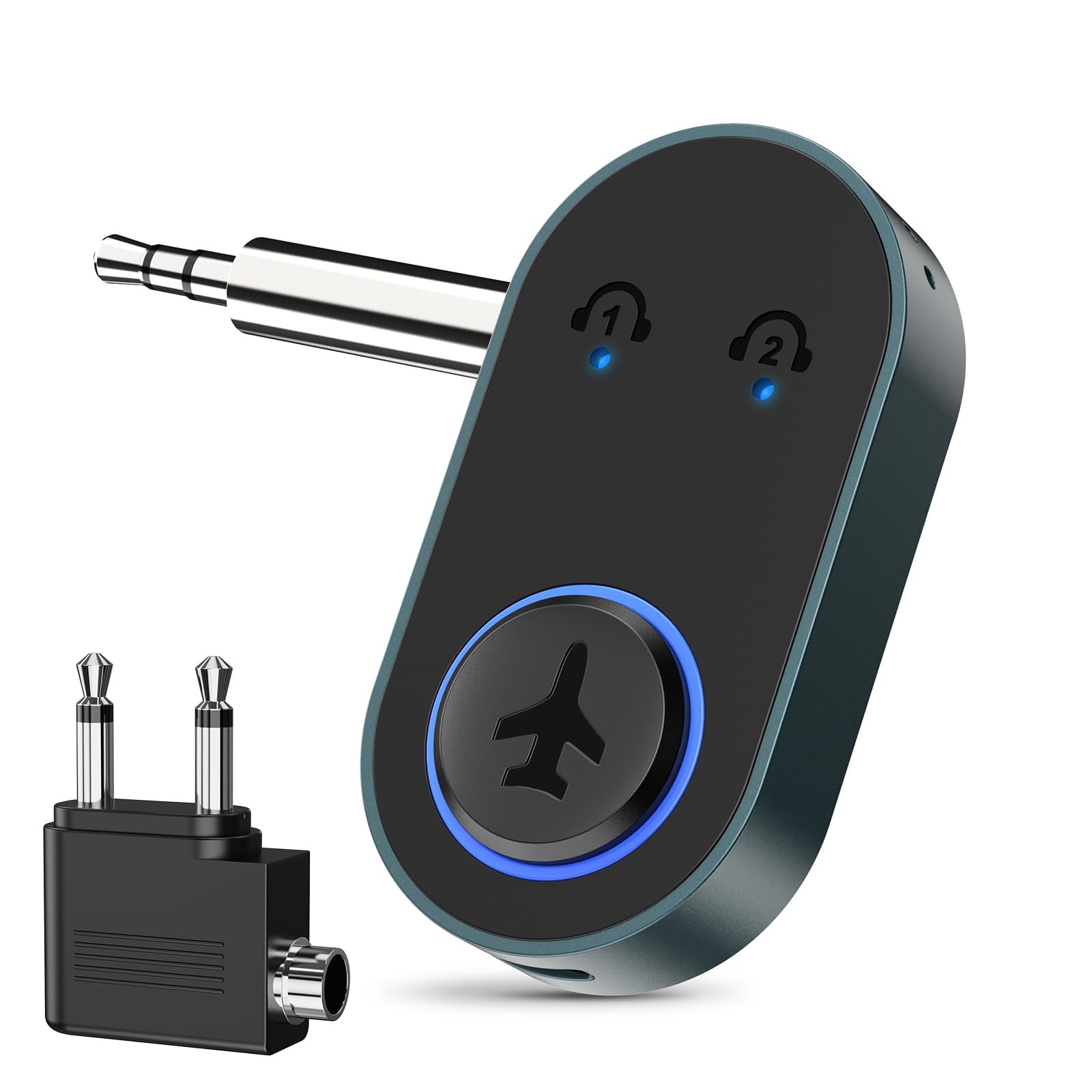 ORIA Bluetooth 5.3 Adapter Dual Connection | Transmitter/Receiver, USB-C Charging, Airplane Audio, TV, Computer