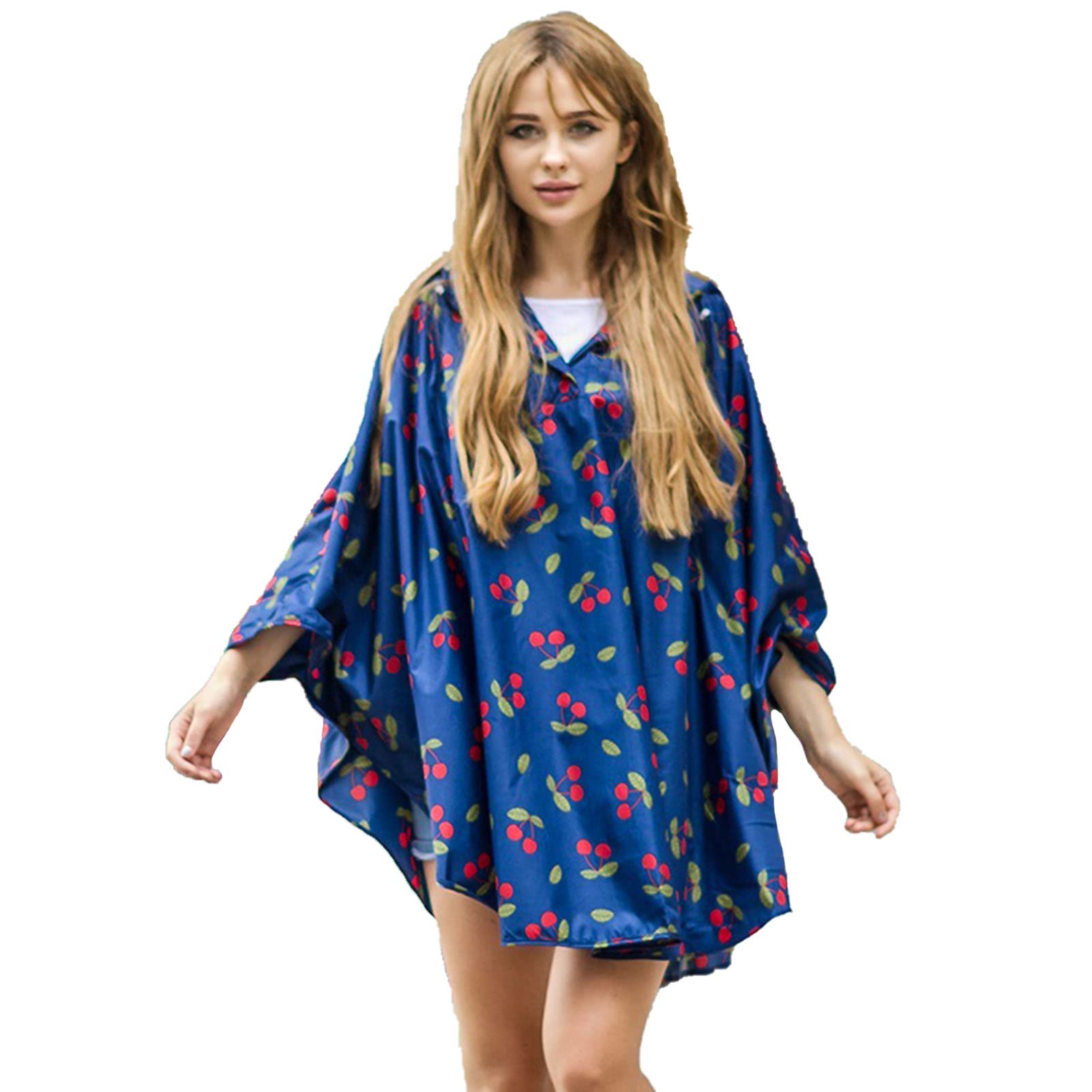 Poncho de pluie avec capuche réutilisable pour femme coupe-vent