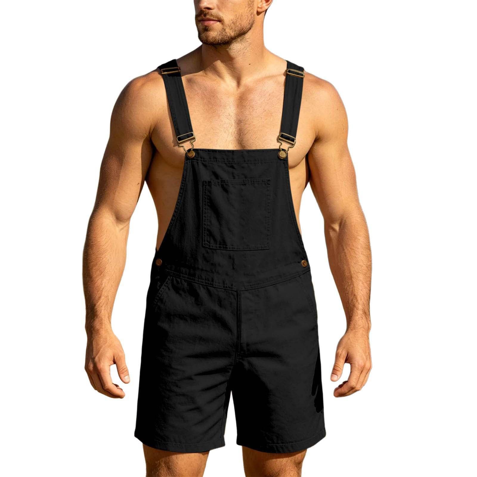 Peto para hombre vaquero corto: pantalones de trabajo de algodón ropa